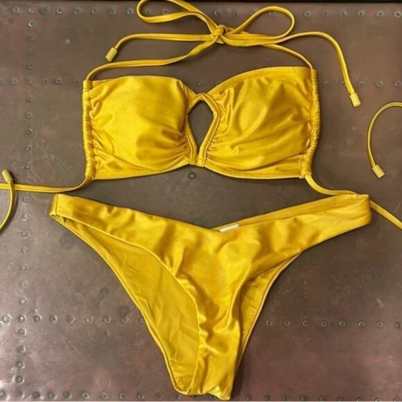 $295 Zimmermann Mustard Bikini Set - Picture 1 of 4